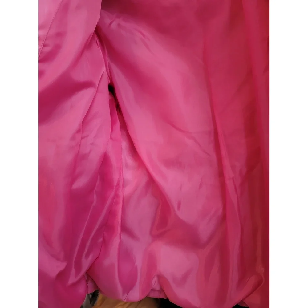 R1881 By S.Rothschild L(14) Pink Puffer Jacket Hooded Faux Fur Big Girls Neon